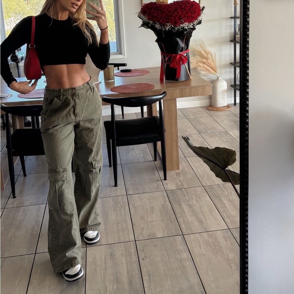 ZARA cargo pants, green | 4